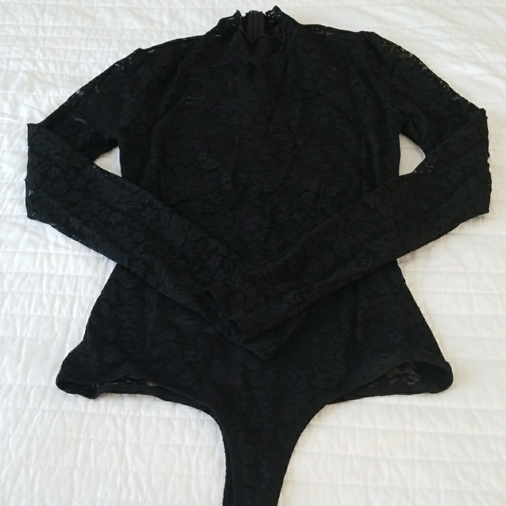 Black lace bodysuit